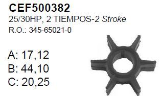 Sea-X impeller Tohatsu 25-40HP 2-Stroke / 25/30HP 4-Stroke