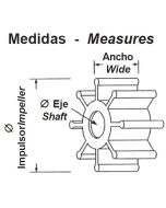 impeller til Volvo Penta D4 (og mange andre Volvo Penta. Mercruiser QSD 2.8-4.2ES. ABSCO pumpe. Johnson Pump Erst OEM: CEF500114T. 127610-42200. 3588475. 47-801332602. 801332602. 460024. 09-1028B9. Aifo: 812772. 17937-0001