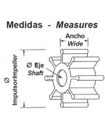 Impeller til Yanmar. Kohler Erst OEM: CEF500129. 22799-0001. 128296-42070. 23-2003. 250872. CEF 500129. 08-37-0601. 7052-01. 229955. 250872. 09-827. IMP00101. IMP00101. 104223-42091. 124223-42092. 128296-42070. 128620-42200. 22799-0001