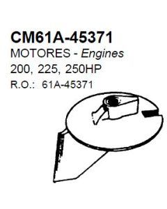 225 - 300 hk Martyr finneanode i sink til Yamaha Erst. nr: CM61A-45371. Yamaha: 61A-45371-00