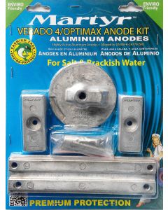 Martyr aluminiumanode til sett til Mercury/Mariner Verado 4 cyl./Optimax Erst OEM: CMVERADO4KITA. 56-221