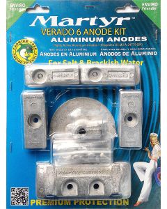 Martyr aluminiumanode til kit til Mercury. Mariner Verdao 6 Sylindret Erst OEM: CMVERADO6KITA. 56-221