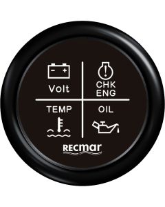 4 Led Alarm Gauge 12V / 24V SVART Erst OEM: RECKY79202