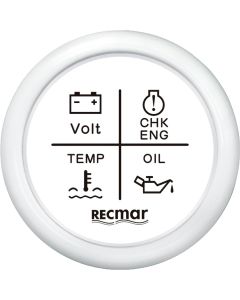 4 ledet alarmmåler 12V / 24V HVIT Erst OEM: RECKY79303